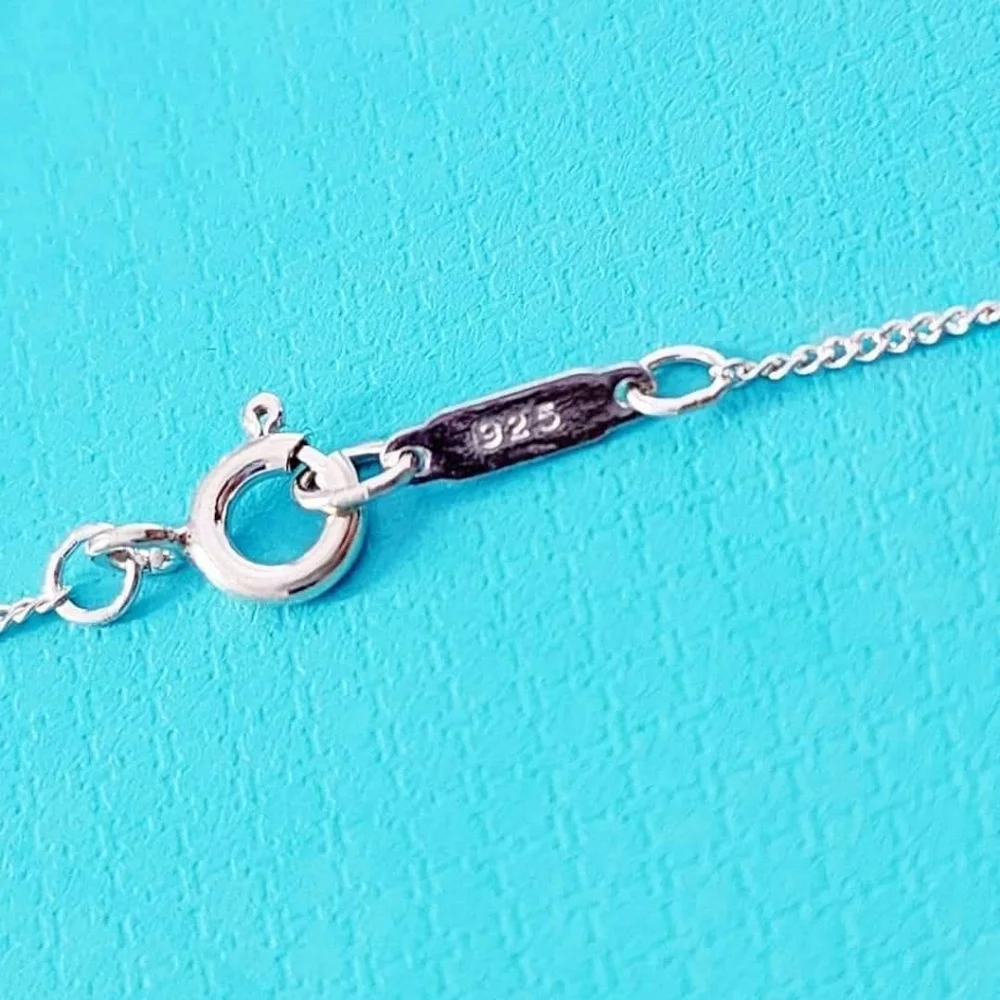 Authentic Tiffany & Co Triple Heart Necklace Sterling Silver Chain - Picture 6 of 6